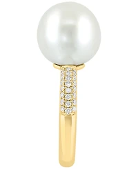 Effy Collection Diamond (1/3 ct. t.w.) & Freshwater Pearl (12mm) Ring in 14k Yellow Gold