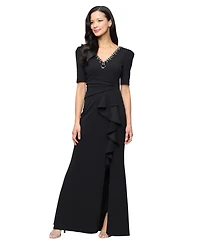 Alex Evenings Women's Embellished V-Neck Ball Gown
