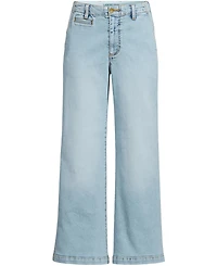 Lands' End Women's Recover Denim Mid Rise Wide Leg Ankle Jeans