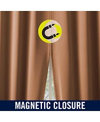 Sun Zero Sheridan Magnetic Closure Blackout Grommet Curtain Panel Pair