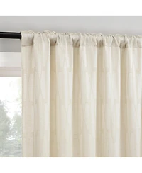 No. 918 Dover Tonal Geometric Semi-Sheer Back Tab Curtain Panel