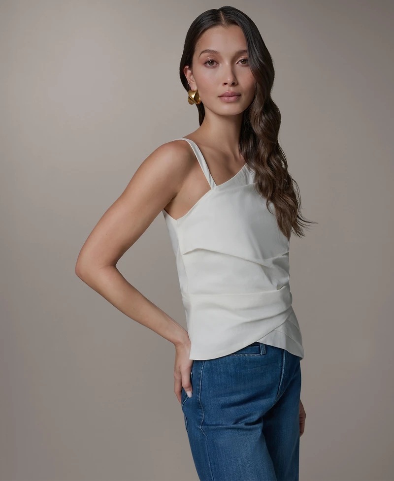Donna Karan Weekend Women's Bias Asymmetric Neck Drape Blouse
