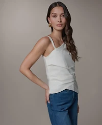 Donna Karan Weekend Women's Bias Asymmetric Neck Drape Blouse