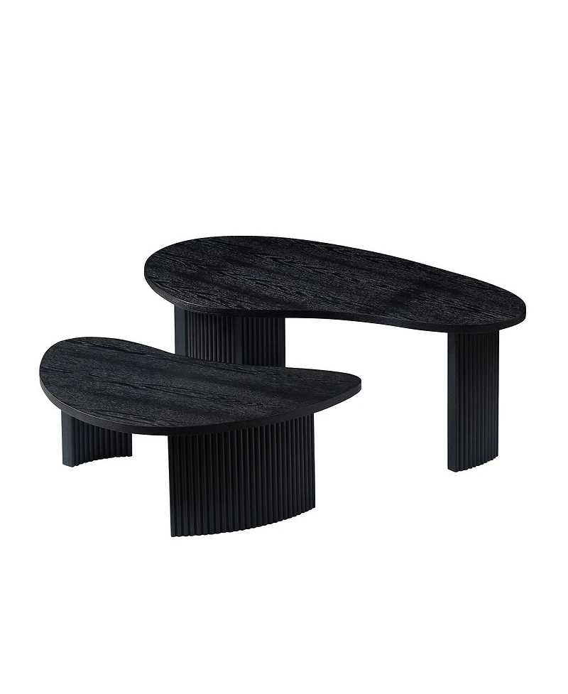 Streamdale Furniture Modern Irregular Shape 2-Piece Coffee Table Set