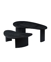 Streamdale Furniture Modern Irregular Shape 2-Piece Coffee Table Set