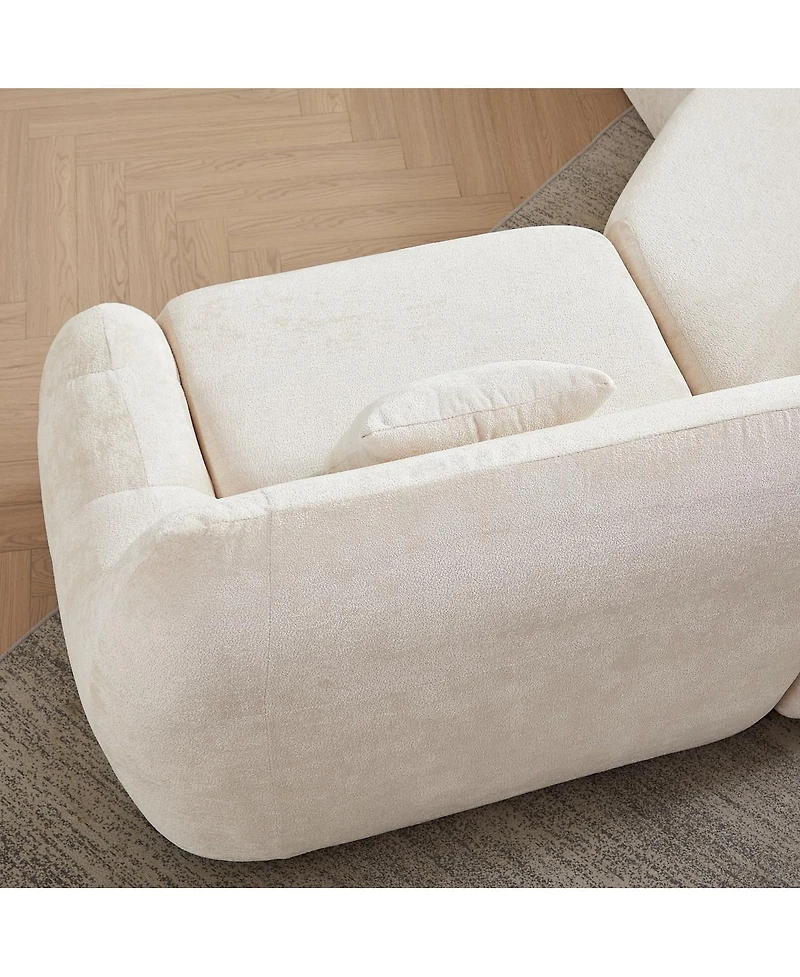 Streamdale Furniture Modern Luxury Curved Corner Sectional Sofa, Chenille Modular Cloud Sofa.