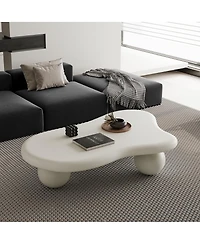 Streamdale Furniture 47 Inch Cloud Shaped Coffee Table with 3 Ball Legs for Living Room.