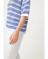 Olsen Women's Stripe Polo Sweater