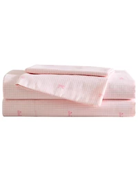Laura Ashley Tiny Bows Microfiber 4-Pc. Sheet Set, Queen