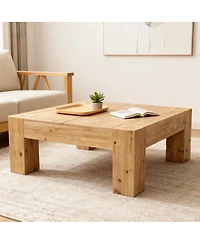 Streamdale Furniture Solid Wood Coffee Table - Nordic/Japanese Wabi-Sabi Style