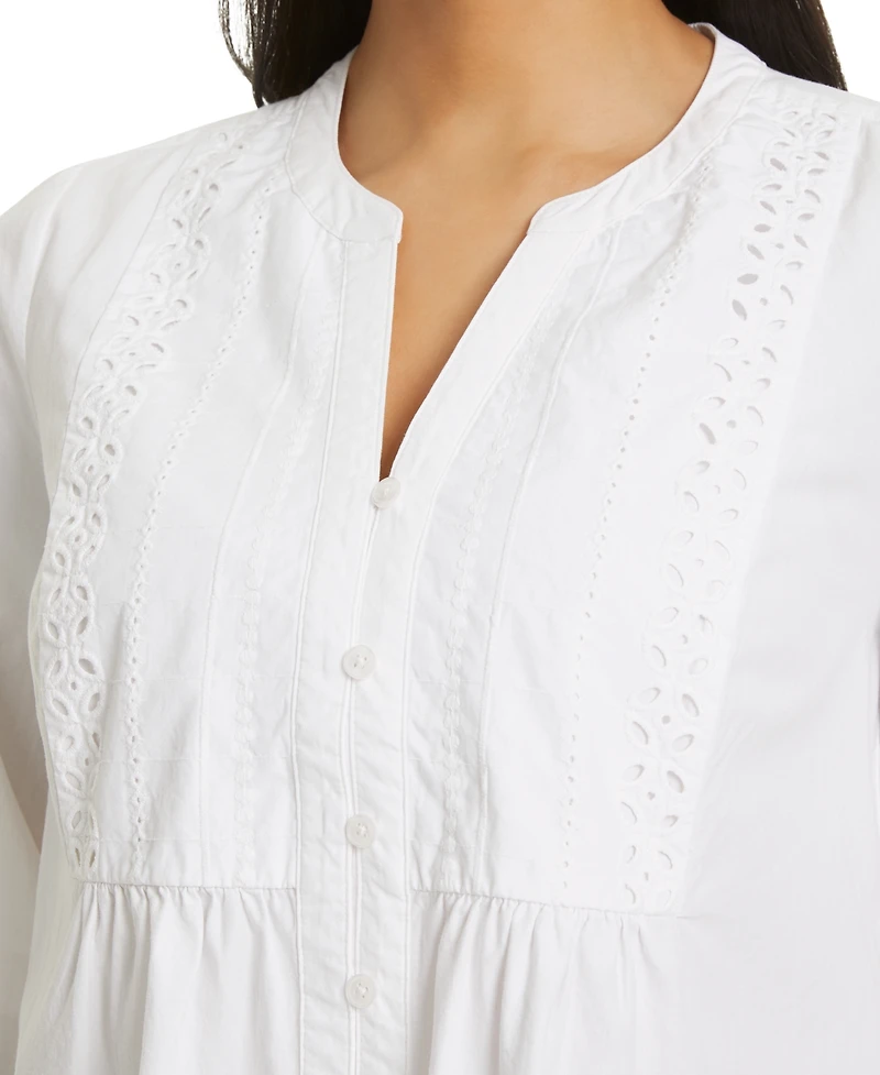 Gloria Vanderbilt Women's Peplum Button-Front Top