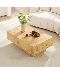 Streamdale Furniture Burl Wood Veneer Rectangle Coffee Table - Mid-Century Modern