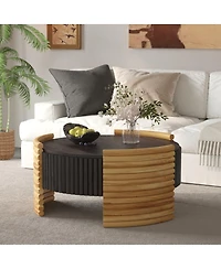 Streamdale Furniture Modern Colorblocked Striped Coffee Table with Flip Top Storage