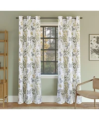 Sun Zero Remi Floral Leaf Print Blackout Grommet Curtain Panel