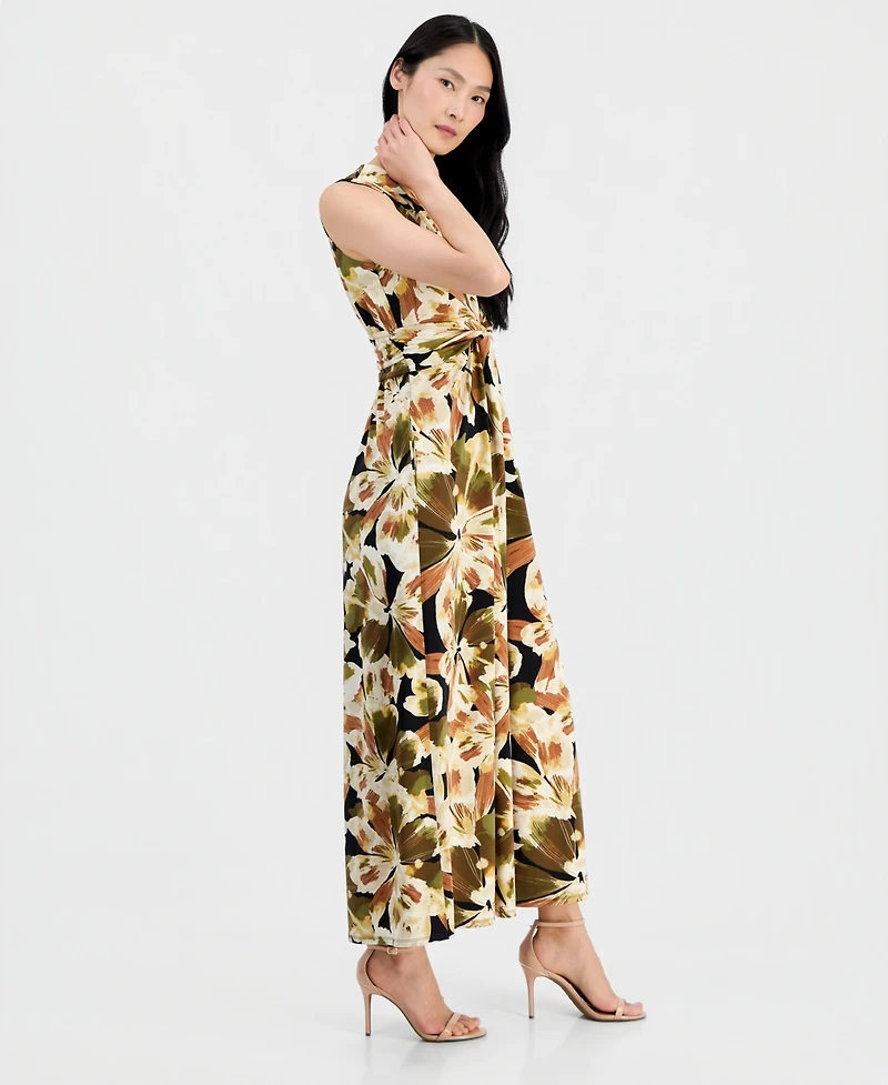 Anne Klein Women's Twist-Front Sleeveless Maxi Dress