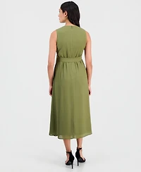 Anne Klein Women's Faux-Wrap A-Line Midi Dress