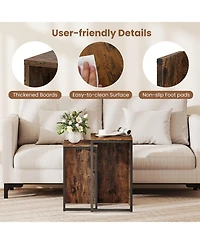 Sugift 2-in-1 Nesting Coffee Table Set of 2 for Living Room and Bedroom
