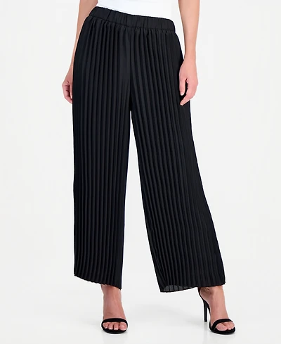 Anne Klein Petite Wide Leg Pull-On Ankle Pants