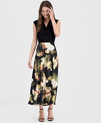 Anne Klein Women's Printed Pull-On Bias Skirt
