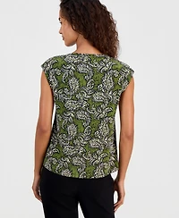 Anne Klein Women's Printed Sleeveless Boat-Neck Top