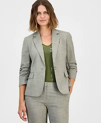 Anne Klein Women's One-Button Scrunch-Sleeve Blazer