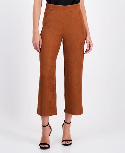 Anne Klein Women's Crinkle-Knit Pull-On Wide-Leg Pants