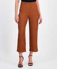 Anne Klein Women's Crinkle-Knit Pull-On Wide-Leg Pants