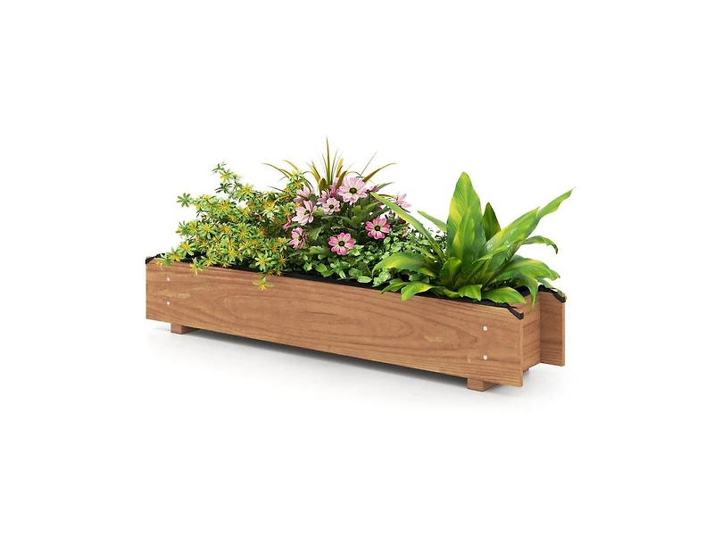Slickblue Raised Wood Planter for Vegetables, Herbs & Flowers
