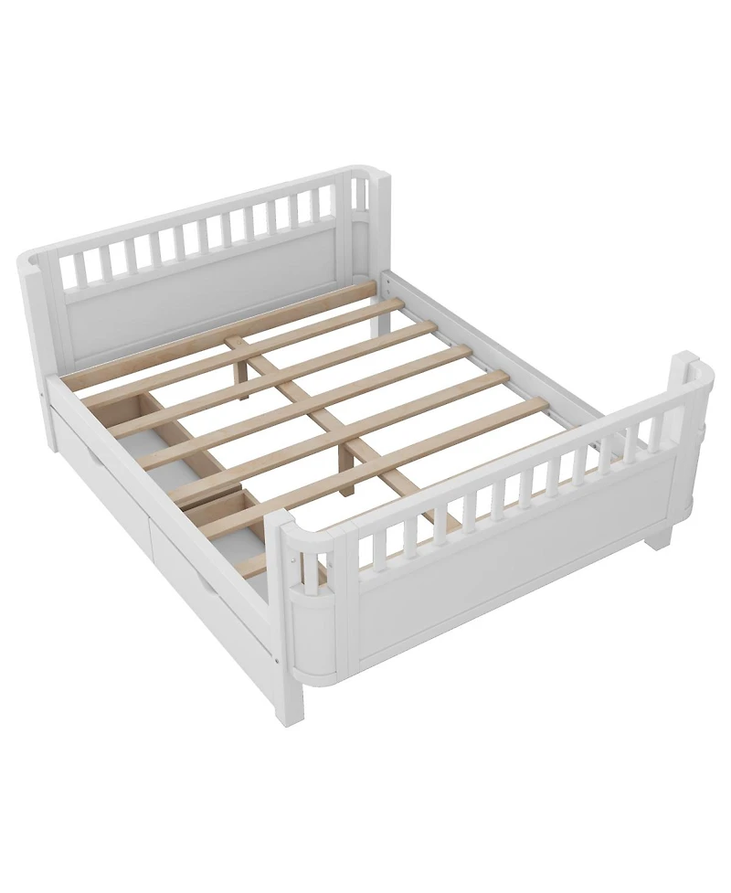 Streamdale Furniture Wood Platform Bed with Rails