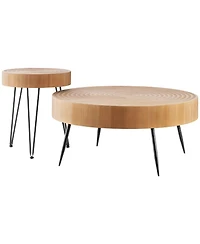 Gouun Round Coffee Table Set with Matching End Table