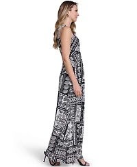 Jessica Howard Petite Sleeveless Tuck Front V-Neck Maxi Dress