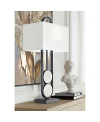 360 Lighting Eleanor 32 1/4" Tall Large Geometric Mid Century Modern End Table Lamp Metal Marble Single Living Room