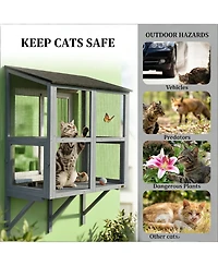 Zeus and Ruta Heavy Duty Outdoor Cat Catio with Mesh Cover for Indoor Cats