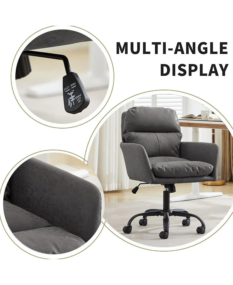 Rainsken Pu Leather Office Desk Chair
