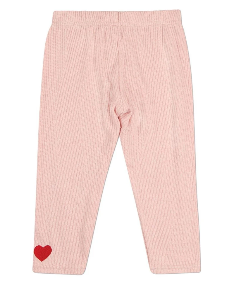 MeMoi Baby Girls Heart Embroidered Textured 2 Pc Lounge Set