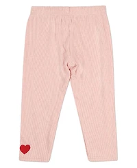 MeMoi Baby Girls Heart Embroidered Textured 2 Pc Lounge Set