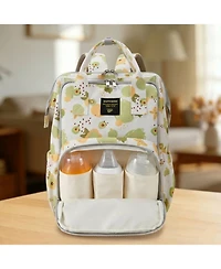 Sunveno Wide Open Frame Diaper Bag Backpack with Insulated Bottle Pockets