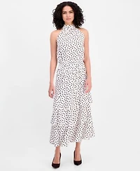 Anne Klein Womens Polka Dot Halter Top Polka Dot Pull On Tiered Skirt