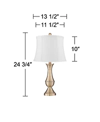 Regency Hill Becky Traditional Table Lamps 24 3/4" High Set of 2 Antique Softback Shade for Bedroom Living Room Bedside Nightstand Office