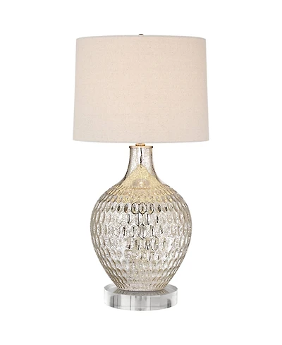 360 Lighting Waylon Modern Table Lamp with Clear Round Riser 29 1/2" Tall Mercury Glass rum Shade for Bedroom Living Room House Nightstand