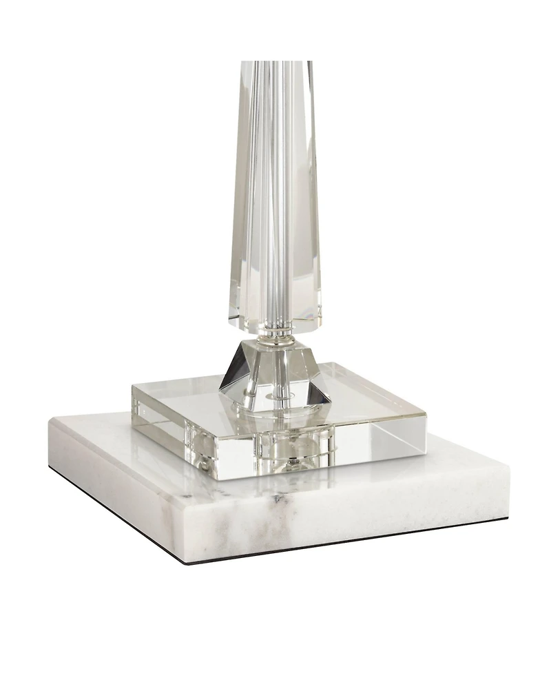 Vienna Full Spectrum Aline Traditional Table Lamp with Square Marble Riser 26 1/2" High Crystal Shade for Bedroom Living Room Bedside House