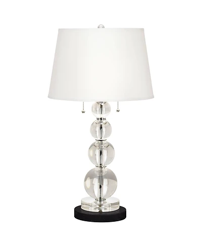 Vienna Full Spectrum Modern Table Lamp 26 1/2" High Round Marble Riser Crystal Spheres Drum Shade for Bedroom Living Room