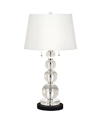 Vienna Full Spectrum Modern Table Lamp 26 1/2" High Round Marble Riser Crystal Spheres Drum Shade for Bedroom Living Room