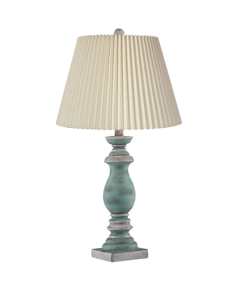 Regency Hill Patsy Traditional Table Lamps 26 1/2" High Set of 2 Washed Pleated Fabric Drum Shade for Bedroom Living Room Bedside Home