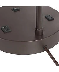 360 Lighting Colby 21" High Small Modern Desk Lamps Set of 2 Usb Port Ac Power Outlet Metal Charging