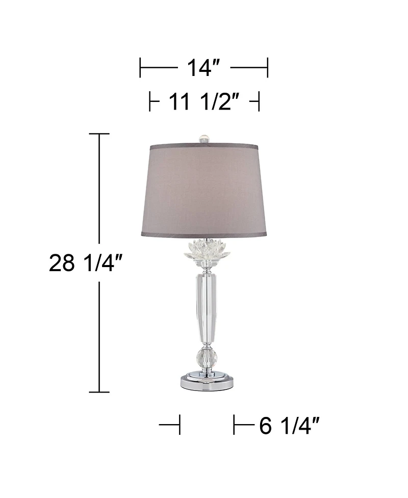 Vienna Full Spectrum Olivia 28 1/4" Tall Modern End Table Lamps Set of 2 Clear Crystal Living Room Bedroom Bedside Nightstand