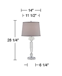 Vienna Full Spectrum Olivia 28 1/4" Tall Modern End Table Lamps Set of 2 Clear Crystal Living Room Bedroom Bedside Nightstand
