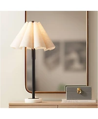 Possini Euro Design Raul 29 1/4" Tall Modern End 3-Way Table Lamp Marble Single Scalloped Shade Living Room Bedroom