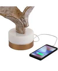 Possini Euro Design Reah 32 1/2" Tall Sculpture Large Modern End 3-Way Table Lamp Usb Port Finish Single Living Room Charging