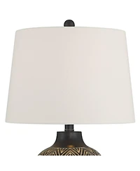 360 Lighting Benito 23 1/2" High Jar Modern Accent 3-Way Table Lamp Diamond Pattern Finish Single Shade Living Room Bedroom